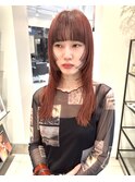 【表参道sheta/中澤】ピンクベージュ前髪 インナーグレージュ