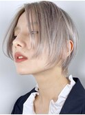 ダブルカラーミルクティーベージュカラーケアブリーチ韓国ボブ