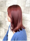ブリーチ×ダブルカラー×レッドオレンジ
