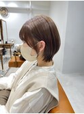 魅力倍増カールセミディシアーカラーダークアッシュショートヘア
