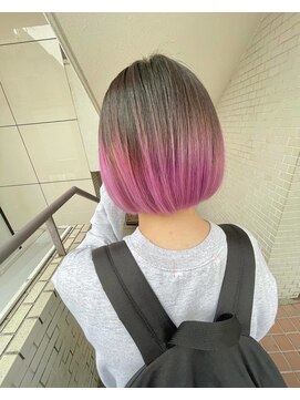 クレア 下北沢(CREA) グラデーションカラーパープルボブ