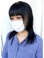 グラスペディア(graspedia)&nbsp;ウルフカット/レイヤーカット/ブルーブラック/前髪パッツン