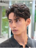 新橋メンズパーマツイストスパイラルパーマ波巻きニュアンス