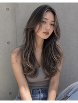 ロコスピアーズ(ROCO SPEARZ)&nbsp;フェイスフレーミングハイライトグレージュロングレイヤーカット