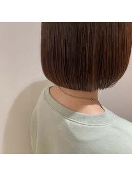 ネオヘアー 曳舟店(NEO Hair) ぱつっとぼぶ×ピンクブラウン(吉田)