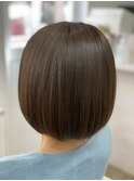 切りっぱなしボブ/グレージュ