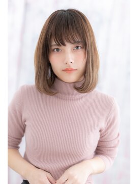 ミック 日暮里店(miq) 前下がりパールベージュ小顔内巻きワンカールロブa1