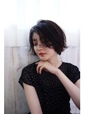 黒髪 小顔ショート 束感ショート ショコラアッシュ モーヴカラー