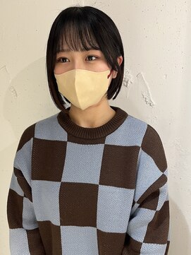 ラミエ バイ メルト 吉祥寺(lamie by melt) "久保田"まとまるボブ結べるボブぱつっと前髪暗髪ボブ