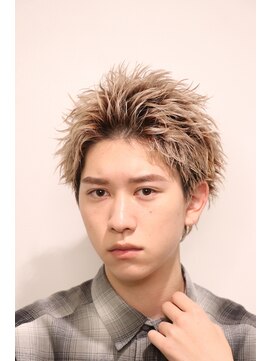 オーシャントーキョー 大阪(OCEAN TOKYO) アップバング メンズ メンズヘア ショート カラー ブリーチ