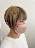 大人可愛いふんわりカールミストバング外国人風カラーブリーチ