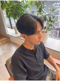 毛流れセンターパートニュアンスパーマ