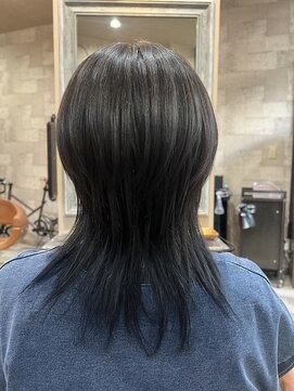 ハコ(H.A.Co) ウルフカット+ブリーチデザインカラー