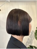 切りっぱなしボブ ストレートボブ ダークブラウン ボブカット