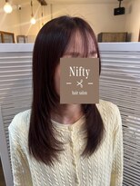 ニフティー(Nifty)&nbsp;レイヤーカット/顔周りカットオレンジブラウン