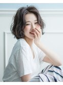 センターパートウェーブボブ