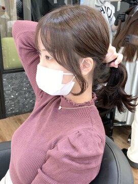 リコバイアフロート(riko by afloat) 韓国風ヘア後れ毛エギョモリミディアムヘア/シースルーバング