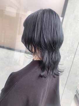 if 透け感グレージュ×ロングウルフ