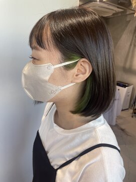 リル 住吉店(LiL) インナーカラー　グリーン