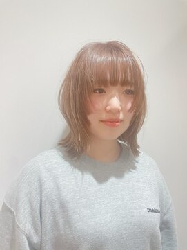 エレノア 梅田店(Eleanor) ピンクベージュ×マッシュウルフ