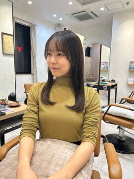 ザ シーワークス(THE Cworks) 顔まわりカット/ロングヘア/アースカラー/オリーブベージュ