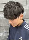 メンズマッシュセンターパートスパイラルパーマニュアンスパーマ