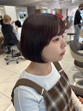 アッシュ 下北沢店(Ash) ブリーチなしレッドブラウンボブ