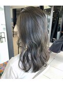 グレージュカラーグレーアッシュレイヤーカット韓国甲府美容室