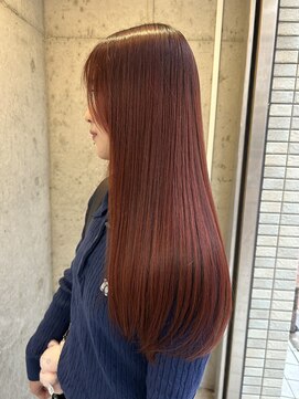 ワインレッド　ボルドーカラー　ブリーチなしWカラー