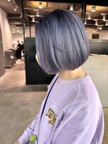 ビビッド(vivid)&nbsp;ラベンダーホワイトシャドールーツ軽めボブ