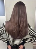 韓国ヘアイメチェンハッシュカット似合わせカットレッドブラウン