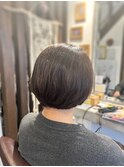 ボブ/ベージュカラー/ハイライト/透け感/白髪ぼかし/30代/40代