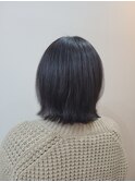 ブリーチ無しグレー×切りっぱなしボブ☆