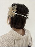 着物　ヘアセット　ショート　ハーフアップ　編み込み　大阪
