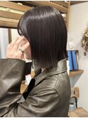 切りっぱなしストレートミニボブ艶髪"