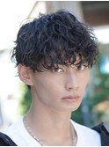 ツイストスパイラルパーマ波巻きパーマシャドウパーマ黒髪原宿