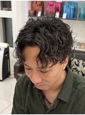 スパイラルパーマ/センターパート/メンズパーマ