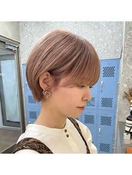 サンクマーケット 渋谷(cinq MARKET) 渋谷ブリーチカラーショートカットヘーゼルベージュモカベージュ