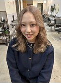ベージュダブルカラーインナーカラーケアブリーチ