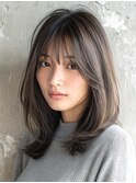 似合わせカットミディアムレイヤー３０代４０代５０代６０代