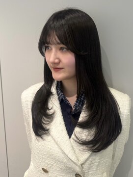 ダブルオーバイオーバーレイ 武蔵新城(w/o by Overlay) レイヤーカット×透明感グレージュカラー
