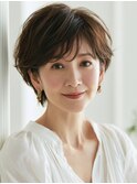 40代/大人ガーリー/ダークアッシュ/似合わせカット/川西池田