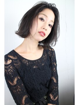 ジャコ ヘアー(jako HAIR) 【jako】ダルグレーハイライト切りっぱなしボブ＃５