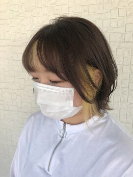 テラスヘア 新潟駅南(TERRACE hair) 透明感ミルキーベージュとインナーイエロー