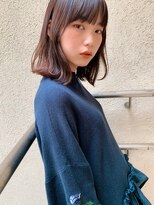 クラフト ヘア デザイン(CRAFT HAIR DESIGN)&nbsp;切りっぱなし外ハネボブ/ラベンダーくすみカラー