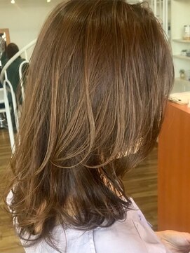 アミィヘアー アネックス(Ami Hair annex) キャラメルブラウン×かき上げレイヤー