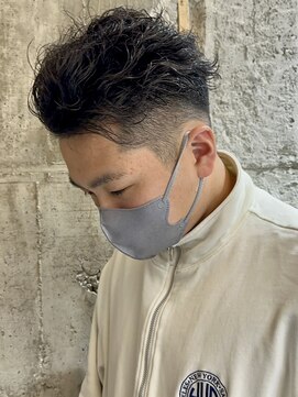 ニアウ 太田店(Niau) オールバックメンズショートメンズパーマツイストスパイラル眉毛