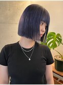 青紫カラー/韓国ボブ/タッセルカット