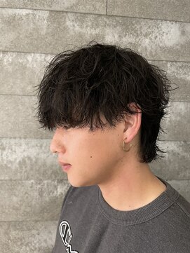 ニアウ 伊勢崎連取店(Niau) メンズマッシュウルフ波巻きスパイラルパーマ