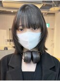顔周りレイヤーウルフレイヤーくびれヘアミディアム_ba433941